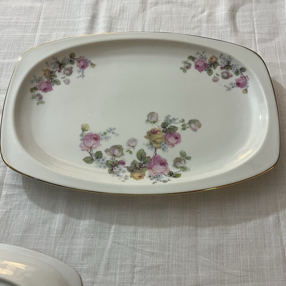 Vintage Epiag Czechoslovakia China Platter Bridal Rose - Large with small chip